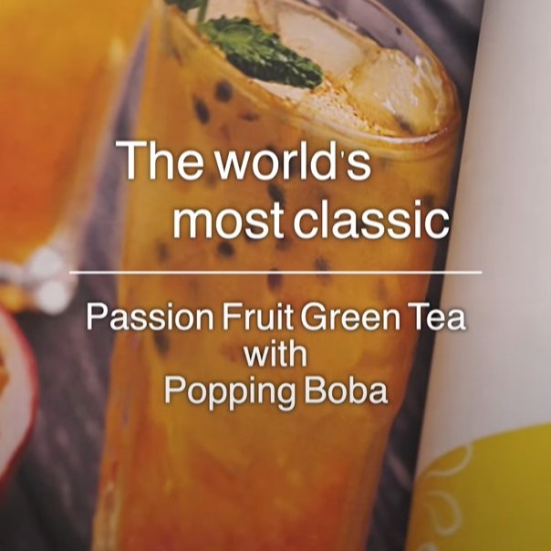The world's most classic Passion Fruit Green Tea with Popping Boba